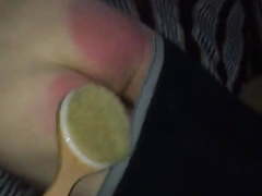 Nasty paddle beating for tiny red cheeks