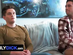 Family Dick - Fit Boy Seduces His Friend's Stepdad And Lets Him Creampie His Asshole In Front Of Him